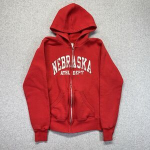 Russell Athletic Nebraska Huskers Hoodie Womens Small S Red Full Zip Sweatshirt